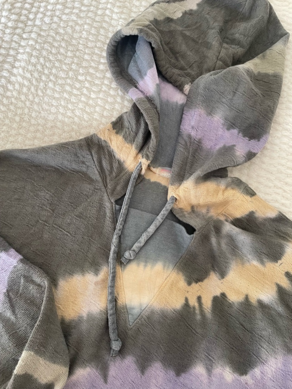 FP Movement by Free People | Gray Tie-Dye Hoodie Top | Workout Top - Picture 10 of 12
